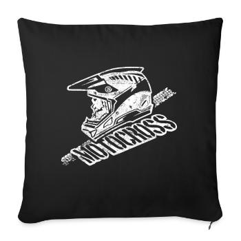 motocross sport bike driver helmet - Sofa pillowcase 17,3'' x 17,3'' (45 x 45 cm) - black - Front