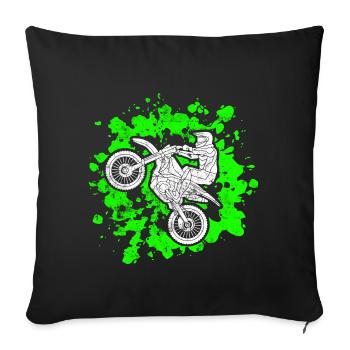 motocross sport bike driver - Sofa pillowcase 17,3'' x 17,3'' (45 x 45 cm) - black - Front