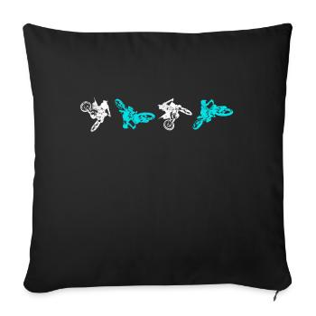 motocross sport bike - Sofa pillowcase 17,3'' x 17,3'' (45 x 45 cm) - black - Front