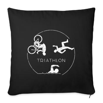 Triathlon swim cycling race triathlete - Sofa pillowcase 17,3'' x 17,3'' (45 x 45 cm) - black - Front