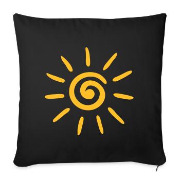 Été, soleil, spirale - Housse de coussin décorative 45 x 45 cm - noir - Devant