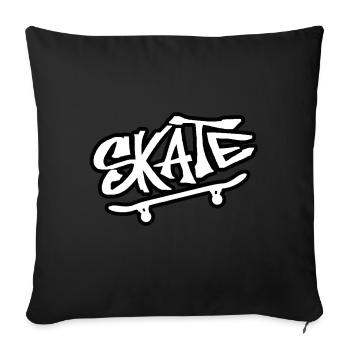 Skate skate skate - Housse de coussin décorative 45 x 45 cm - noir - Devant