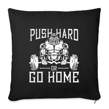 gorilla fitness gym motivation spruch bodybuilding - Sofa pillowcase 17,3'' x 17,3'' (45 x 45 cm) - black - Front