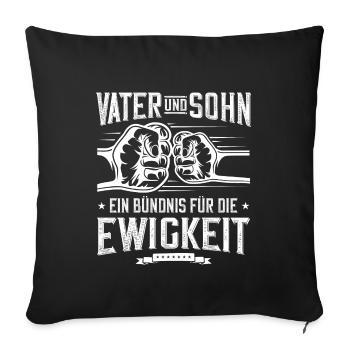 père fils éternité coup de poing - Housse de coussin décorative 45 x 45 cm - noir - Devant