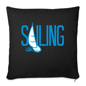 sailing hobby boot segeln schiff segelboot meer wa - Sofakissenbezug 45 x 45 cm - Schwarz - Vorne