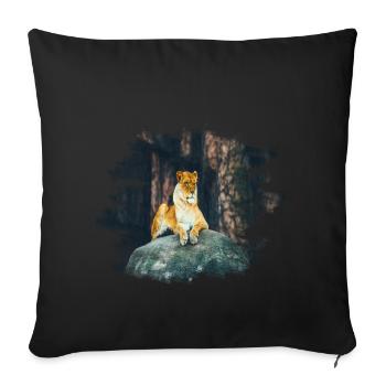 Löwe Fels König Sternzeichen Geschenkidee - Sofakissenbezug 45 x 45 cm - Schwarz - Vorne