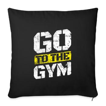 Entraînement de remise en forme motivation gym dire - Housse de coussin décorative 45 x 45 cm - noir - Devant
