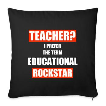 Enseignante enseignante Enseignant École Profession - Housse de coussin décorative 45 x 45 cm - noir - Devant