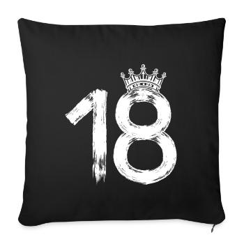 18 Krone Zahl Geburtstag - Sofakissenbezug 45 x 45 cm - Schwarz - Vorne