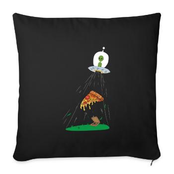Ufo pizza pour alien - Housse de coussin décorative 45 x 45 cm - noir - Devant