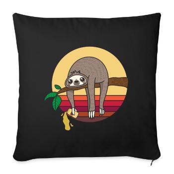 Paresseux bière bière bière bière bière bière - Housse de coussin décorative 45 x 45 cm - noir - Devant