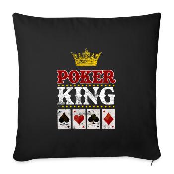 Poker King Cards comme - Housse de coussin décorative 45 x 45 cm - noir - Devant