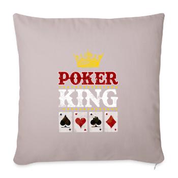 Poker König Karten As - Sofakissenbezug 45 x 45 cm - helles Taupe - Vorne