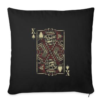 Poker King Skeleton Card As - Sofa pillowcase 17,3'' x 17,3'' (45 x 45 cm) - black - Front
