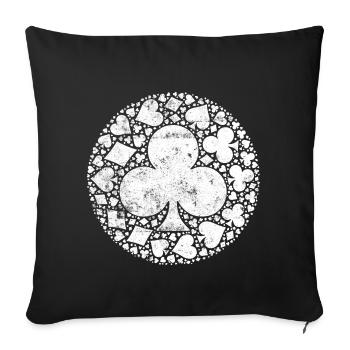 Cross Symbol Poker Circle - Sofa pillowcase 17,3'' x 17,3'' (45 x 45 cm) - black - Front