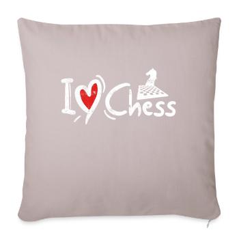 Ich liebe schach chess - Sofakissenbezug 45 x 45 cm - helles Taupe - Vorne