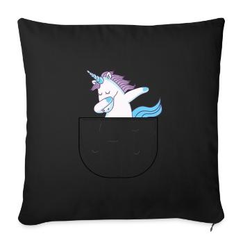 Licorne dans votre poche - Housse de coussin décorative 45 x 45 cm - noir - Devant