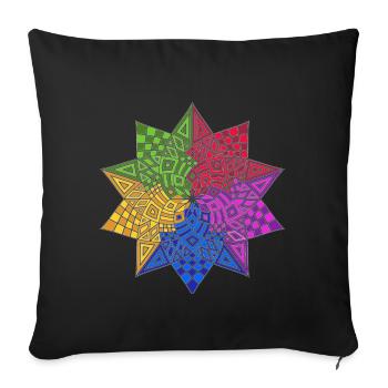 Mandala - Sofakissenbezug 45 x 45 cm - Schwarz - Vorne