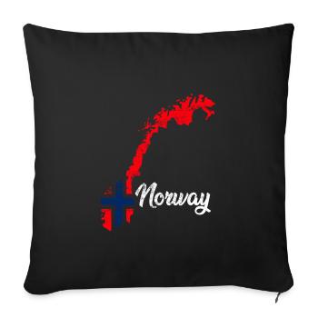 Norway - Sofa pillowcase 17,3'' x 17,3'' (45 x 45 cm) - black - Front