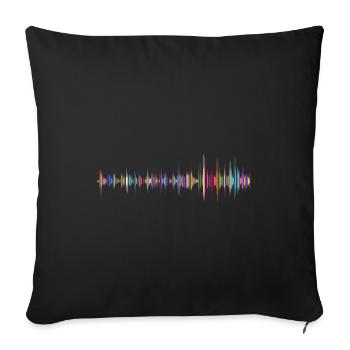 Shirt design sound waves colorful DJ sound waves fue - Sofa pillowcase 17,3'' x 17,3'' (45 x 45 cm) - black - Front
