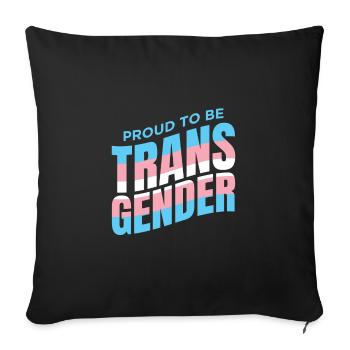 Fier d'être transgenre! - Housse de coussin décorative 45 x 45 cm - noir - Devant