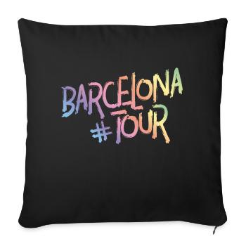 Barcelona tour hashtag - Sofakissenbezug 45 x 45 cm - Schwarz - Vorne