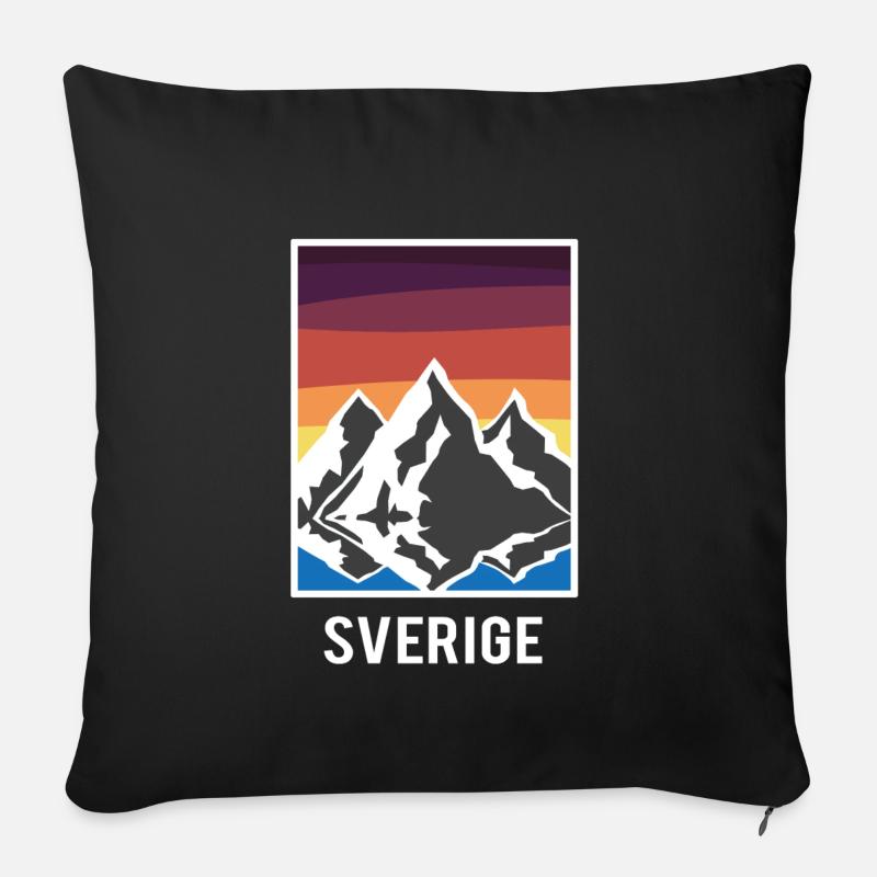 sverige - Sofa pillowcase 17,3'' x 17,3'' (45 x 45 cm) - black