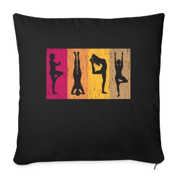 Yoga Yoga Yoga Yoga Yoga Yoga Yoga Yoga Yoga - Sofa pillowcase 17,3'' x 17,3'' (45 x 45 cm) - black - Front