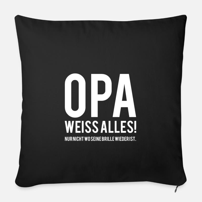 Opa - Sofakissenbezug 45 x 45 cm - Schwarz