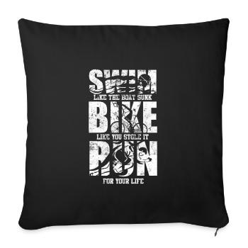 Triathlon triathlete - Sofa pillowcase 17,3'' x 17,3'' (45 x 45 cm) - black - Front