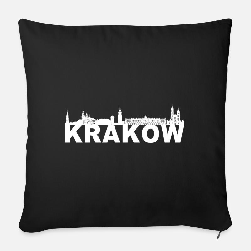 Krakau Krakow Polen Poland Skyline Geschenk - Sofakissenbezug 45 x 45 cm - Schwarz