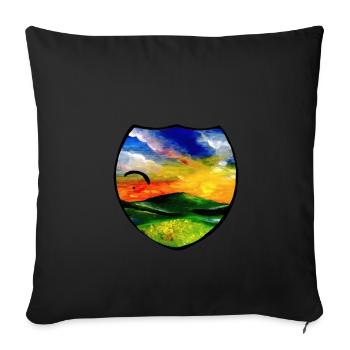 Parapente montagne liberté parapente - Housse de coussin décorative 45 x 45 cm - noir - Devant