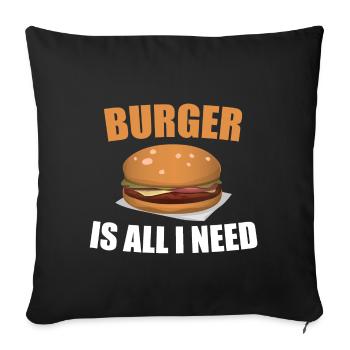 Burger - Sofa pillowcase 17,3'' x 17,3'' (45 x 45 cm) - black - Front
