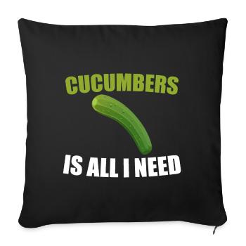 concombre - Housse de coussin décorative 45 x 45 cm - noir - Devant