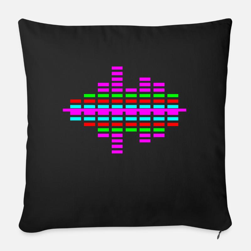 barres de son - Housse de coussin décorative 45 x 45 cm - noir
