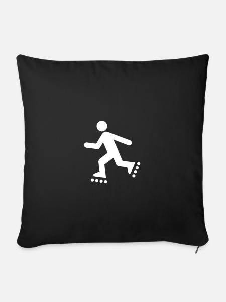 Inlineskater - Sofakissenbezug 45 x 45 cm - Schwarz