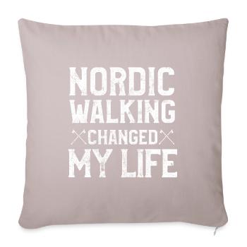 Nordic Walking saying - Sofa pillowcase 17,3'' x 17,3'' (45 x 45 cm) - light taupe - Front