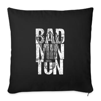 badminton - Housse de coussin décorative 45 x 45 cm - noir - Devant