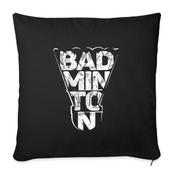 Badminton badminton - Housse de coussin décorative 45 x 45 cm - noir - Devant