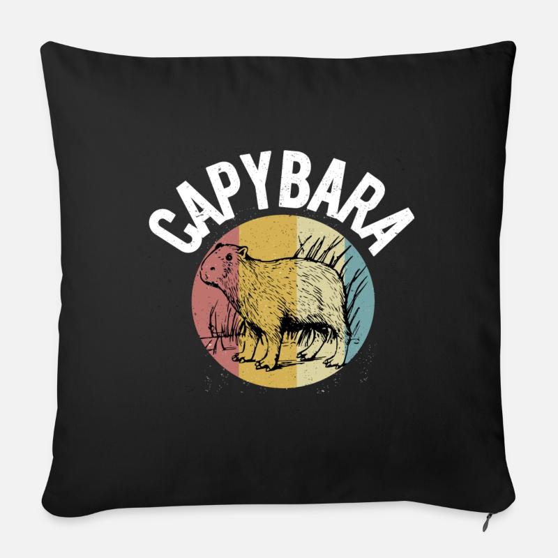 Capybara - Sofakissenbezug 45 x 45 cm - Schwarz