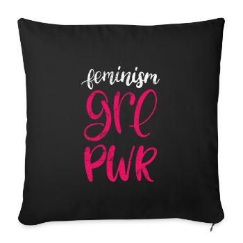 Girl Power Woman Feminist - Sofa pillowcase 17,3'' x 17,3'' (45 x 45 cm) - black - Front