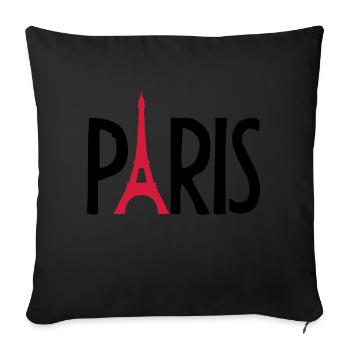 Eiffel Tower France Paris Logo - Sofakissenbezug 45 x 45 cm - Schwarz - Vorne