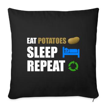 potato - Sofa pillowcase 17,3'' x 17,3'' (45 x 45 cm) - black - Front