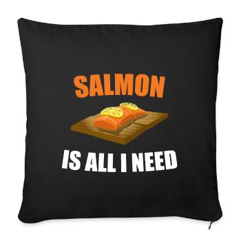 Lachs - Sofakissenbezug 45 x 45 cm - Schwarz - Vorne