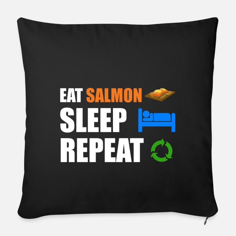 Lachs - Sofakissenbezug 45 x 45 cm - Schwarz