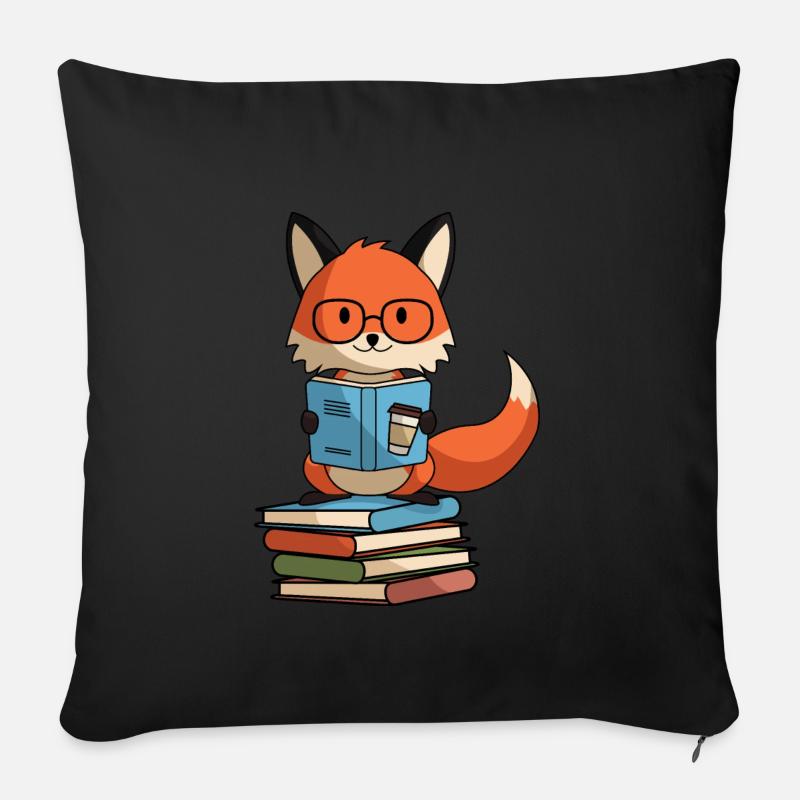 Schlaufuchs schlauer fuchs - Sofakissenbezug 45 x 45 cm - Schwarz