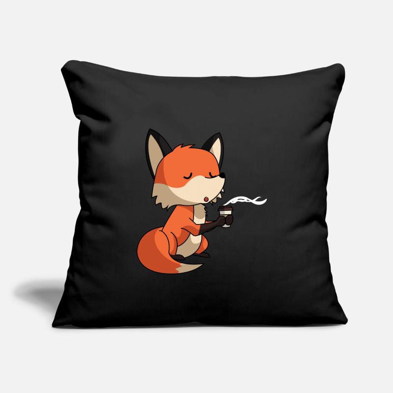Fuchs mit Kaffee Sofakissenbezug 45 x 45 cm