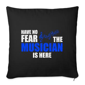 Musiciens - Housse de coussin décorative 45 x 45 cm - noir - Devant