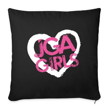 jga girls heart - Sofa pillowcase 17,3'' x 17,3'' (45 x 45 cm) - black - Front