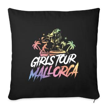 mallorca girls tour dj - Sofa pillowcase 17,3'' x 17,3'' (45 x 45 cm) - black - Front